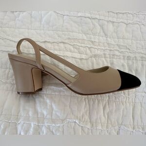 Marc Fisher - Layne Beige and Black Women's Heels